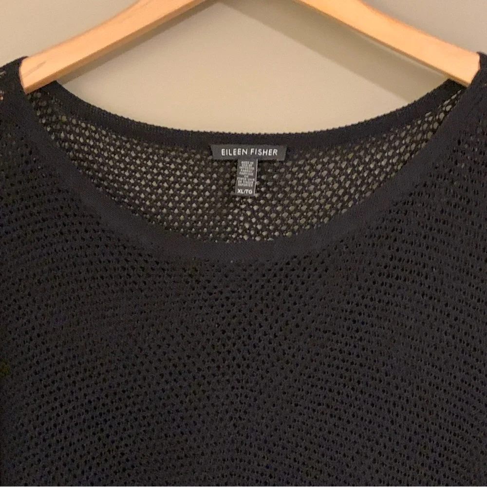 Eileen Fisher Open Stitch Organic Cotton Oversized Semi-Sheer Sweater Size XL - Picture 7 of 13